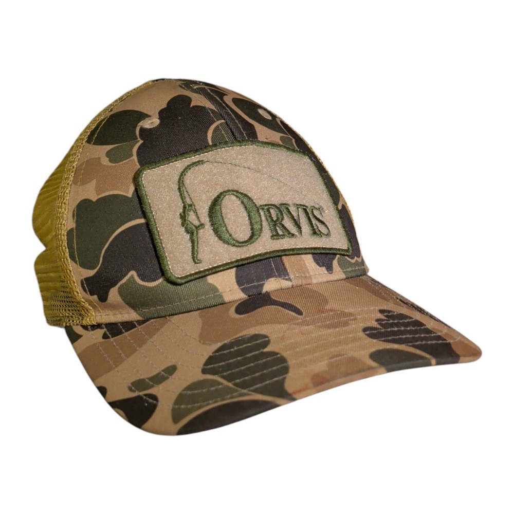 Orvis Patch Hat Camo Trucker Mesh Snapback Hat Cap Adjustable Fly Fishing